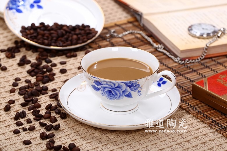 景德鎮青花陶瓷咖啡具套裝歐式玫瑰