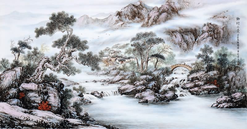 景德鎮熊國華陶瓷山水瓷板