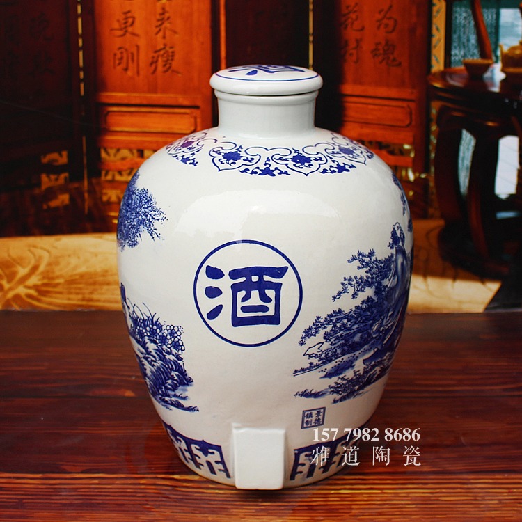 景德鎮青花酒壇子