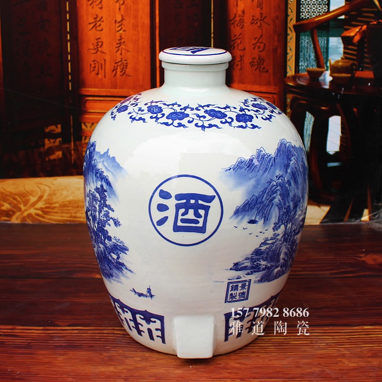 景德鎮青花酒壇