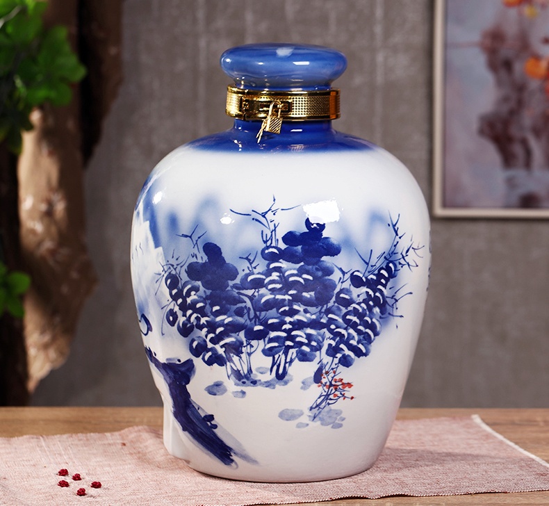 酒壇子批發50斤手繪瑞雪豐年