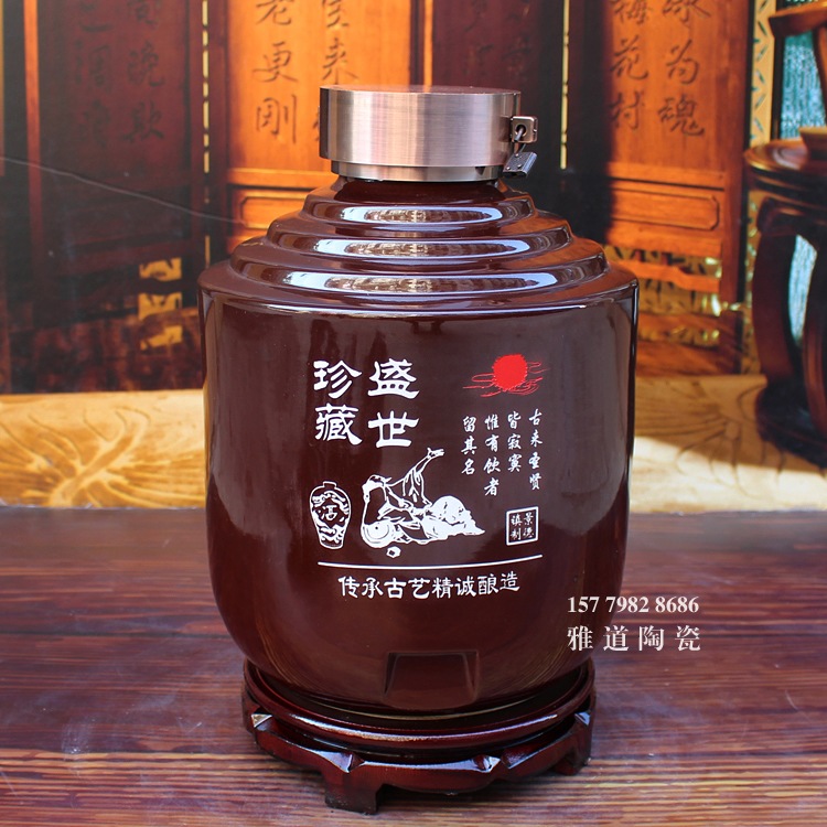 景德鎮步步高系列雕刻陶瓷酒壇