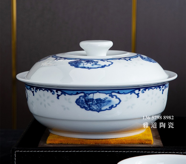 56頭景德鎮青花陶瓷餐具套裝（山水瑞園）