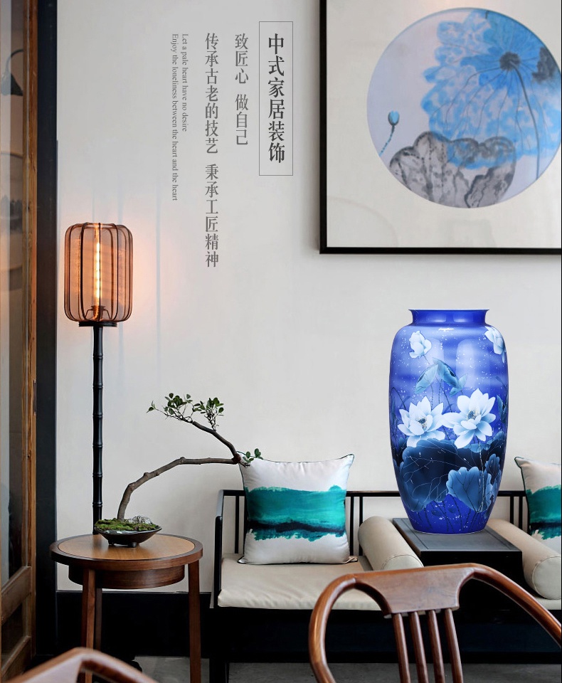 景德鎮陶瓷手繪家居客廳大號花瓶擺件